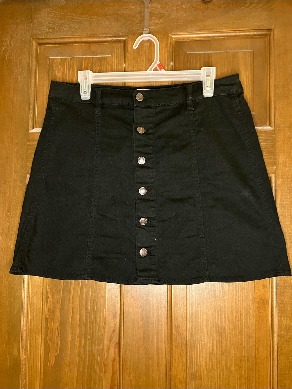 Mossimo Supply Co. Black Button-Front Mini Skirt-size 12